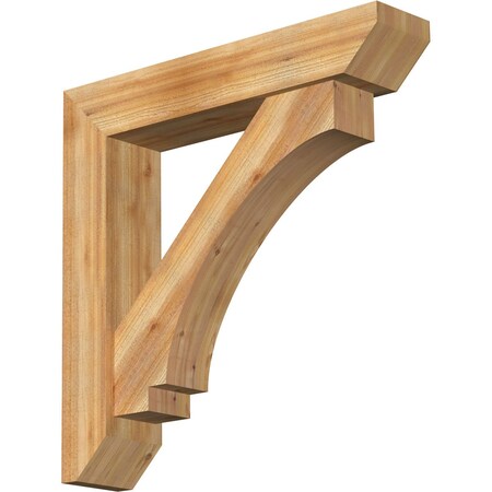 Ekena Millwork Imperial Slat Rough Sawn Bracket w/ Offset Brace, Western Red Cedar, 8"W x 40"D x 40"H BKT0806X40X40IMP06RWR
